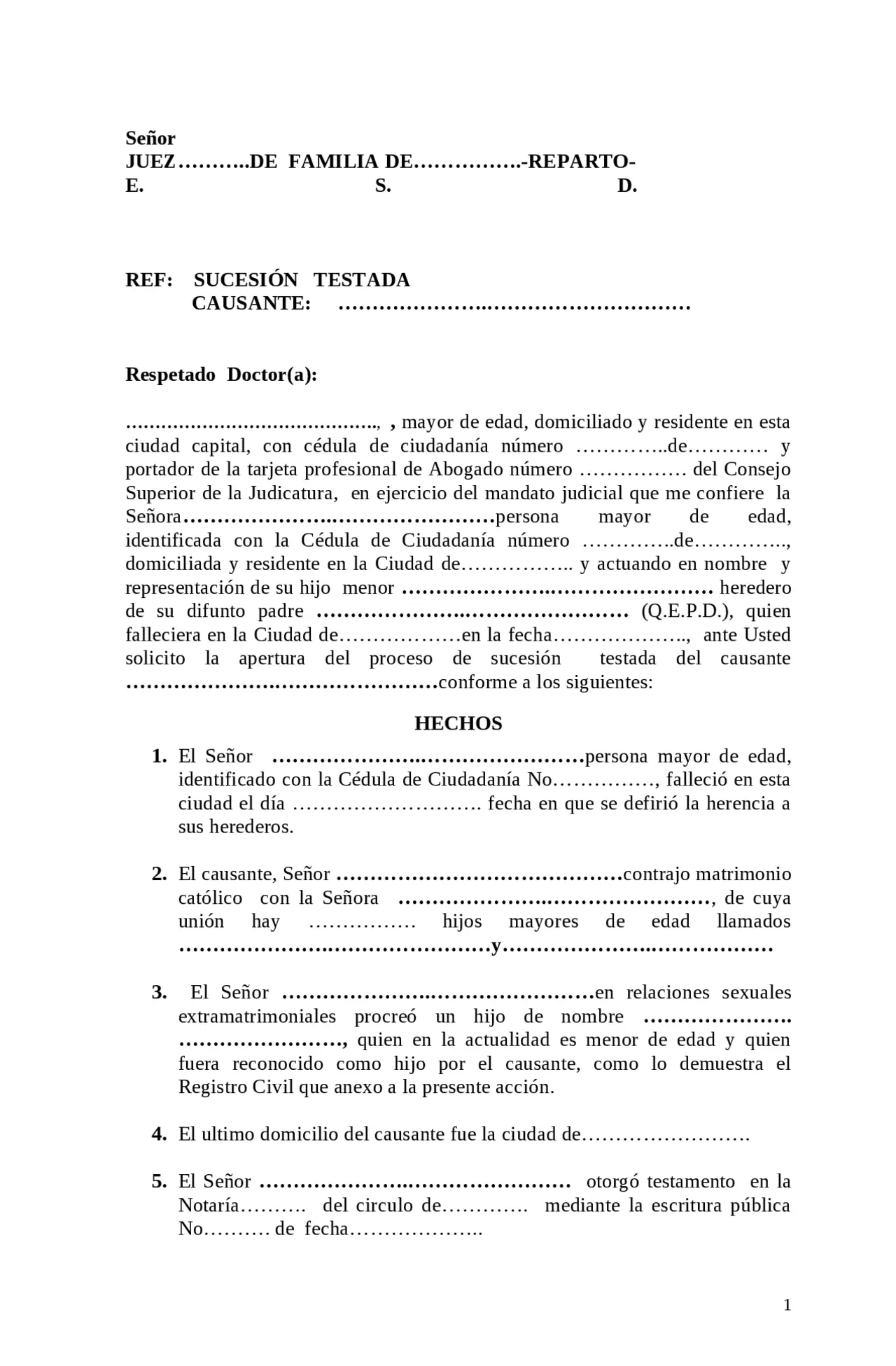 Ejemplos Reales de Demandas de Sucesión Intestada - Cómo se demanda a una sucesión ejemplos reales de demandas de sucesion intestada - Cómo se demanda a una sucesión