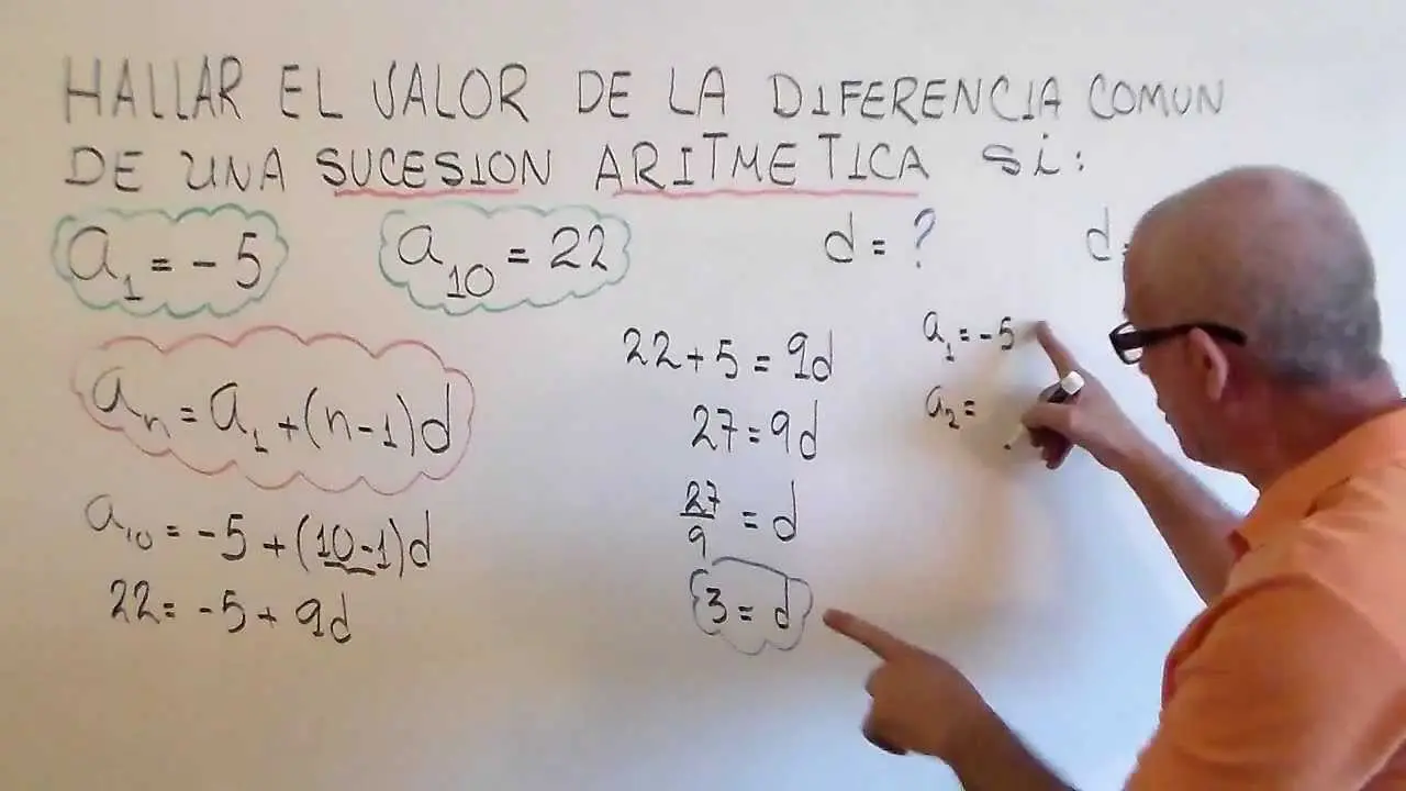 la diferencia en una sucesion aritmetica es real - Cómo se encuentra la diferencia común en sucesión aritmética