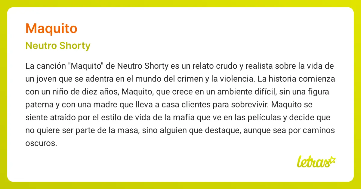 maquito historia real neutro horty letra - Cómo se hizo famoso Neutro Shorty