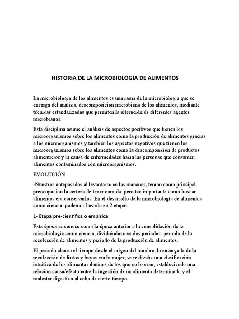 hechos historicos de la microbiologia de los alimentos - Cómo surge la microbiología de los alimentos