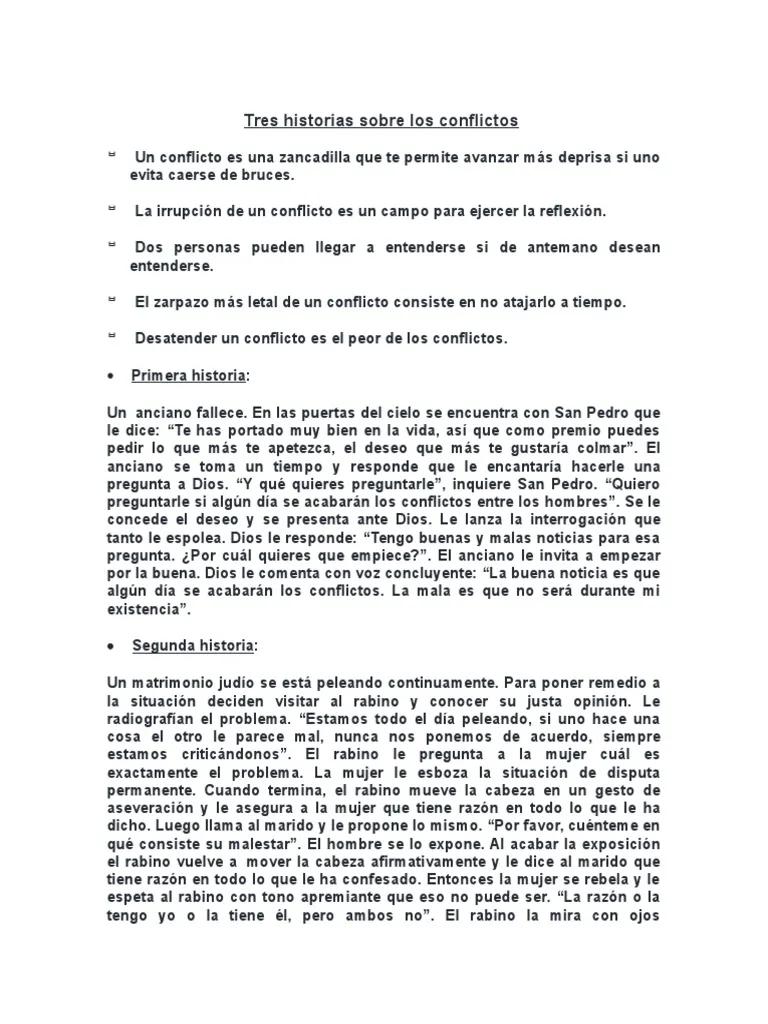 un historia de un conflicto de la vida real - Cuál es el conflicto de la historia