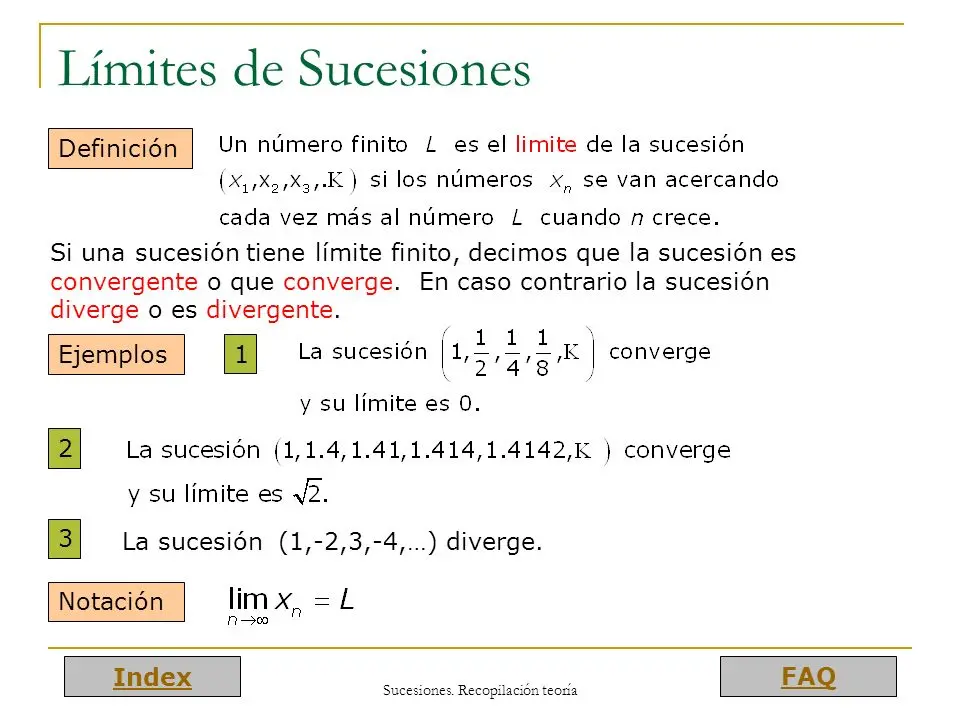 limite de una sucesion de numeros reales - Cuál es el límite de la sucesión an 1 N