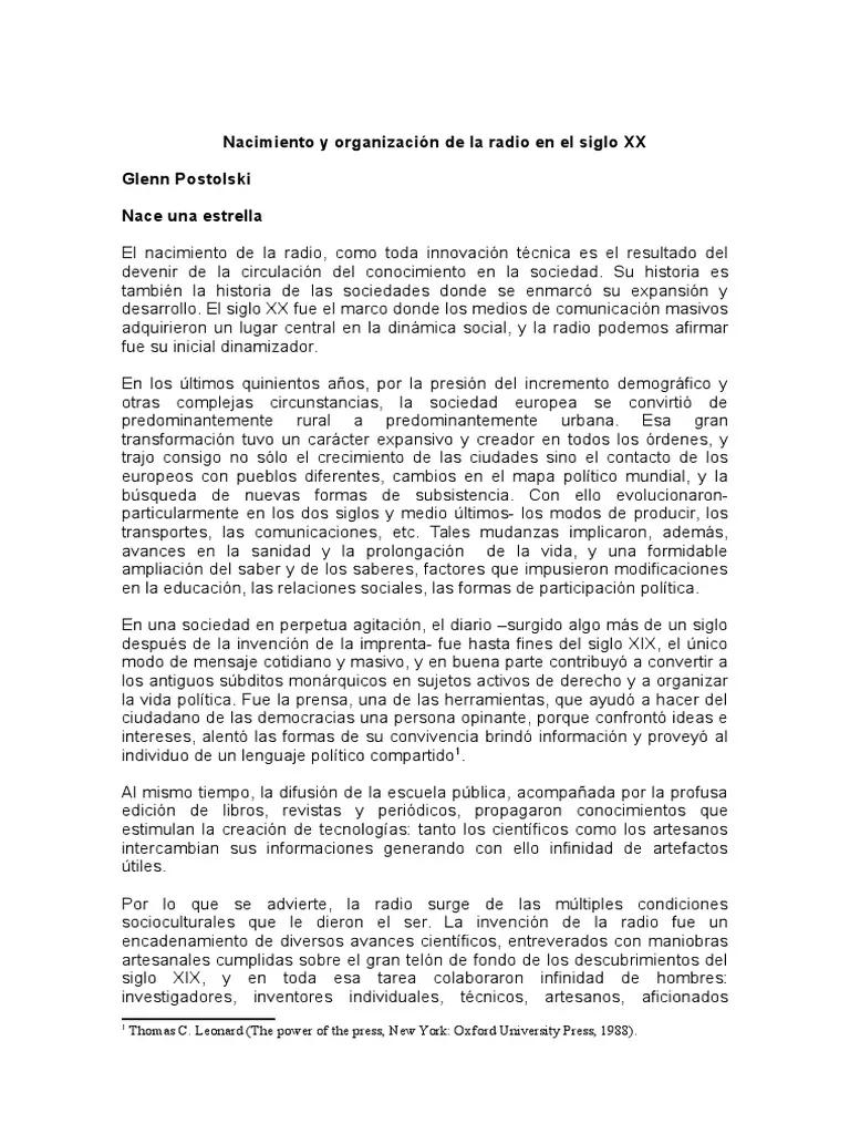 un hecho historico del siglo xx narracion radial - Cuál es la radio más antigua de Argentina