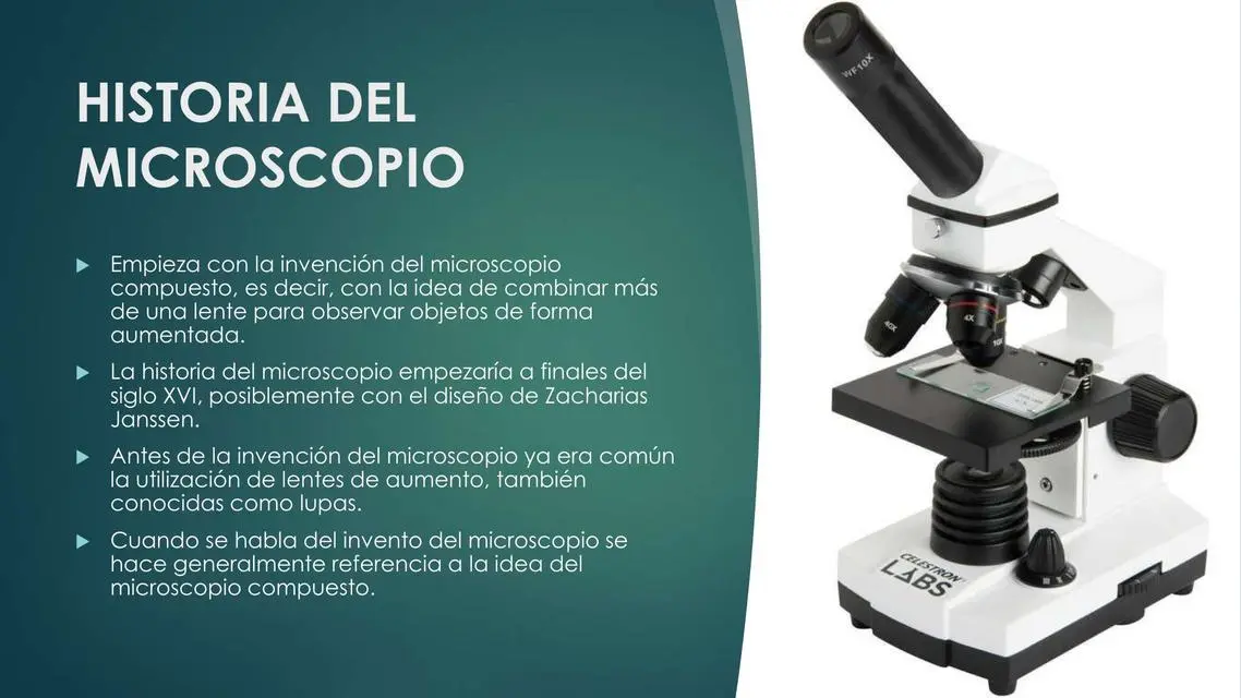 hecho historico del microscopico - Cuál es la reseña historica del microscopio