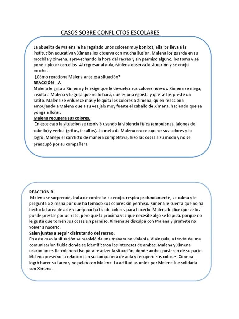 historias de casos de conflictos reales en el salon - Cuáles son los conflictos en la escuela