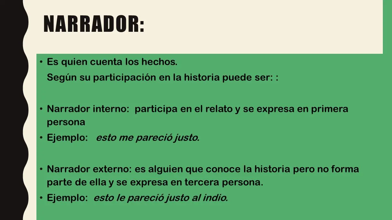 relata sucesos reales o imaginarios - Cuáles son los hechos imaginarios