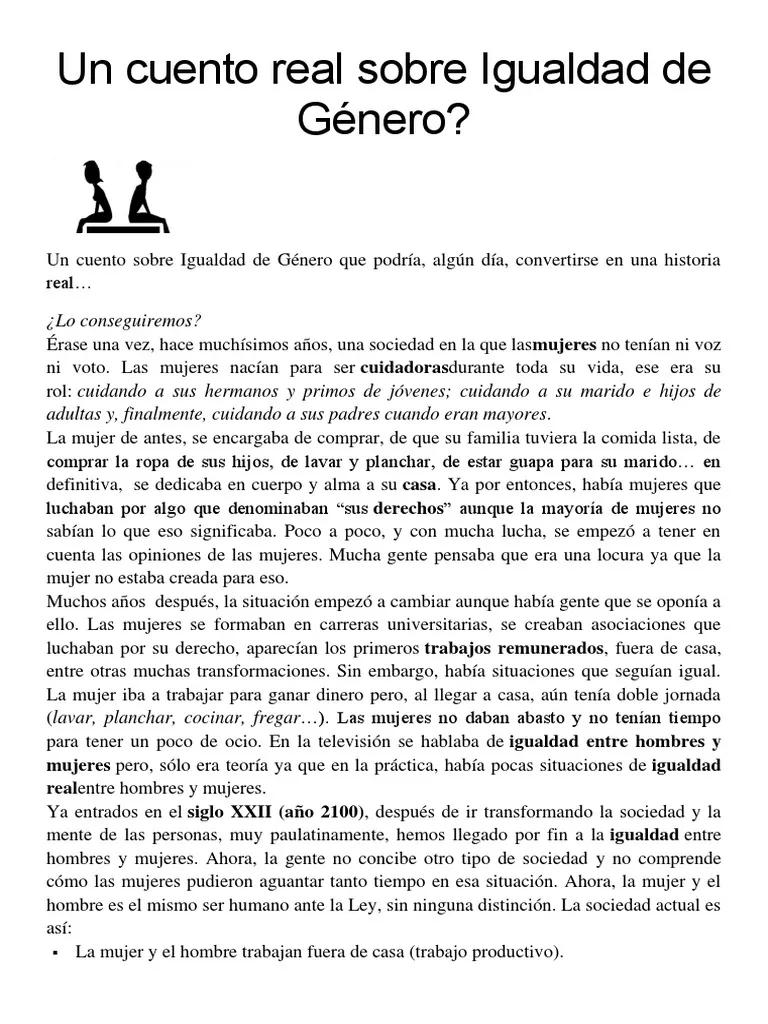 historias reales donde practiquen la equidad de genero - Dónde se practica la equidad de género