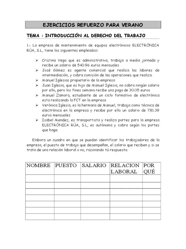 basado en hechos reales ejercicios laborales - Qué actividades se pueden realizar en el trabajo