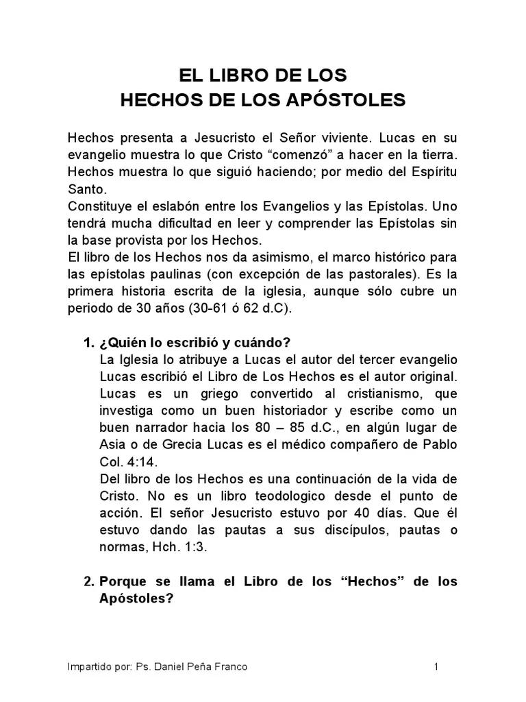 resumen historico del libro de hechos - Qué aprendemos de Hechos