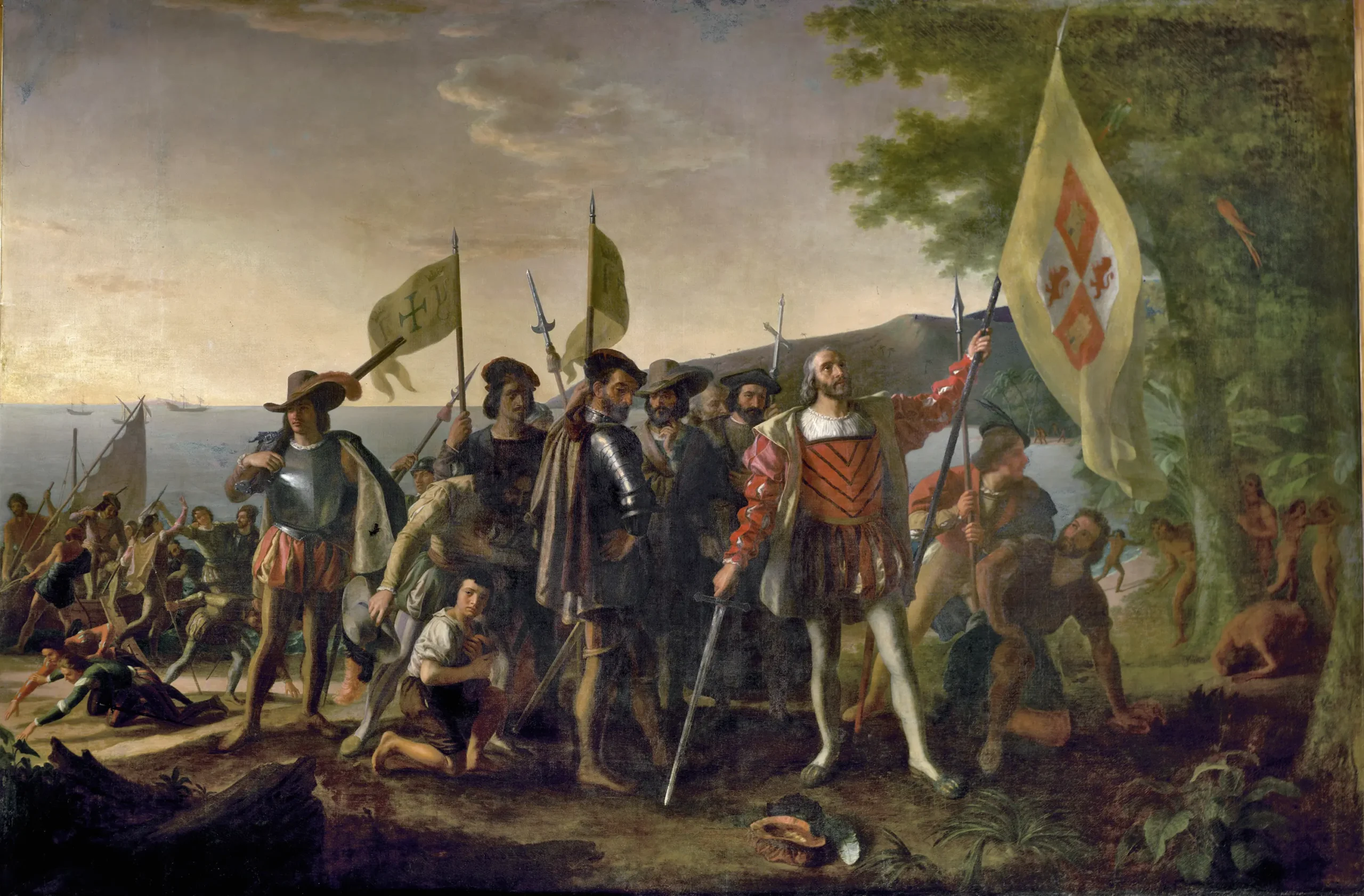 que hecho historico describe la llegada de cristobal colon - Qué elementos describe el diario de viaje de Cristóbal Colón