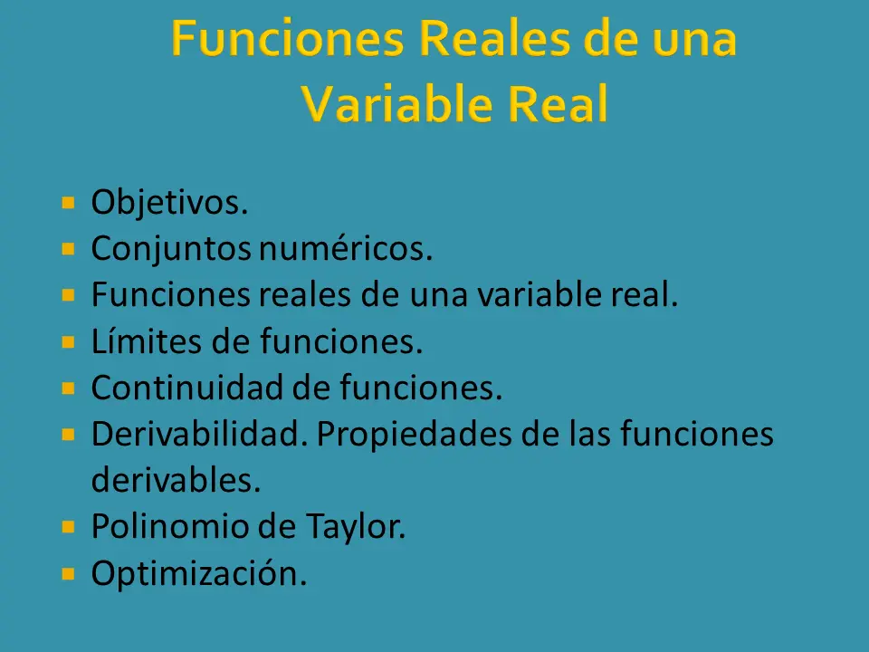 funciones reales de variable real historia - Qué es función de una variable real