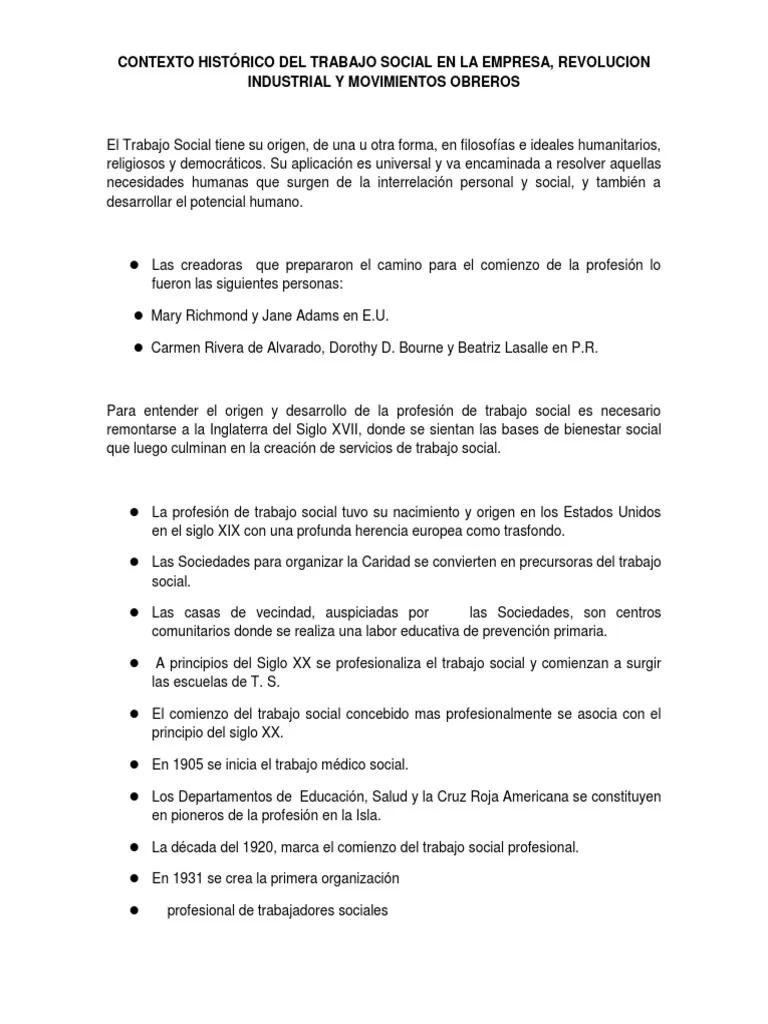 describa el contexto histórico y antropológico del hecho social trabajo - Qué es un hecho historico social