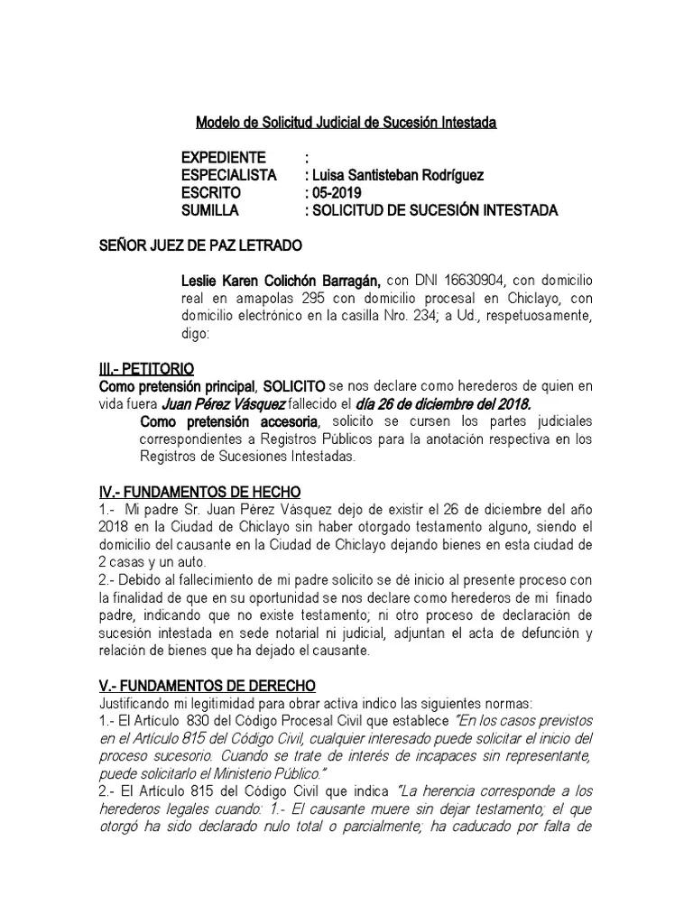 Ejemplos Reales de Demandas de Sucesión Intestada - Qué es una demanda de juicio sucesorio intestamentario ejemplos reales de demandas de sucesion intestada - Qué es una demanda de juicio sucesorio intestamentario