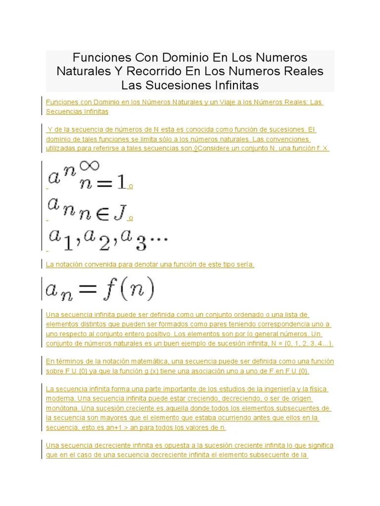 que es una sucesion infinita de numeros reales - Qué es una sucesión infinita