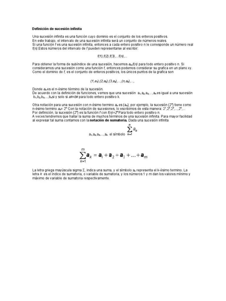 que es una sucesion infinita de numeros reales - Qué es una sucesión infinita en matemáticas