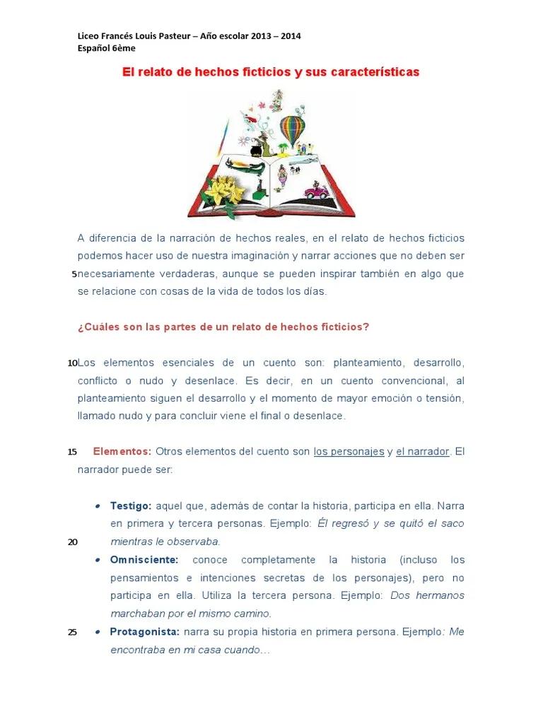 cuento de un personaje ficticio basado en hechos historicos - Qué nombre recibe el ser ficticio que cuenta los hechos en una historia