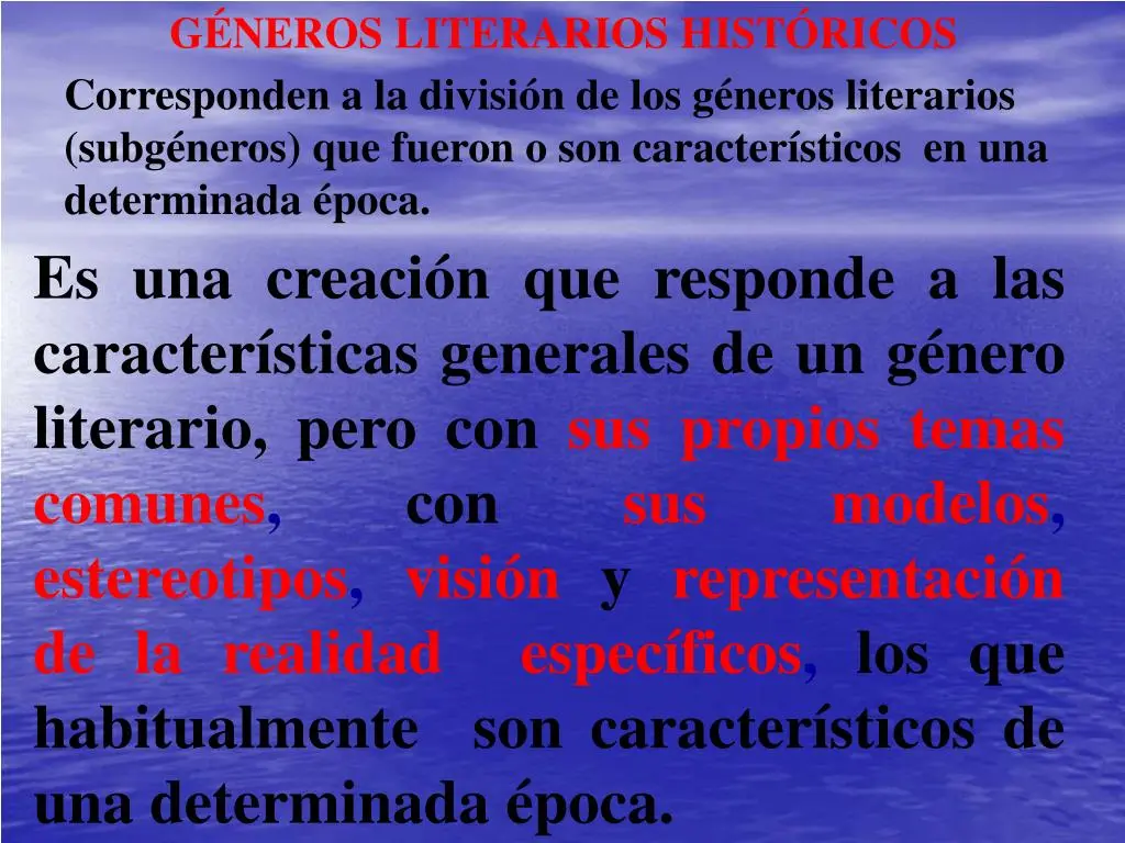 hecho historico del pais generos literarios - Qué tipo de género literario es la historia
