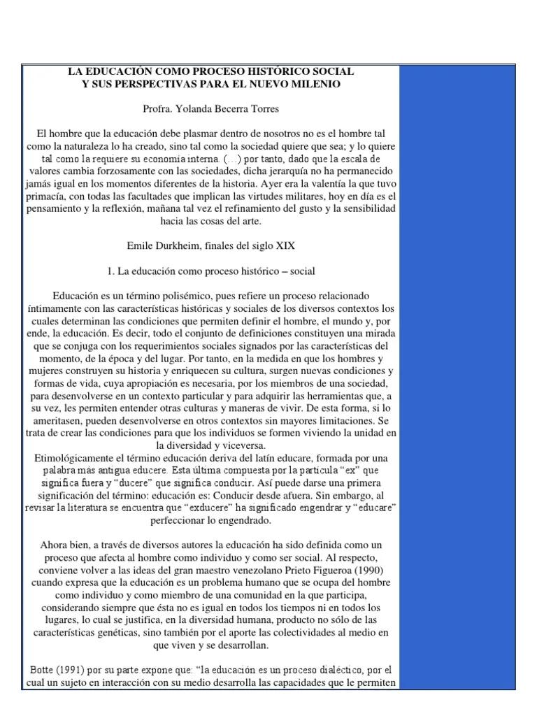 hecho historico social que ayudo a l concepto deeducación - Qué tipo de hecho social es la educación